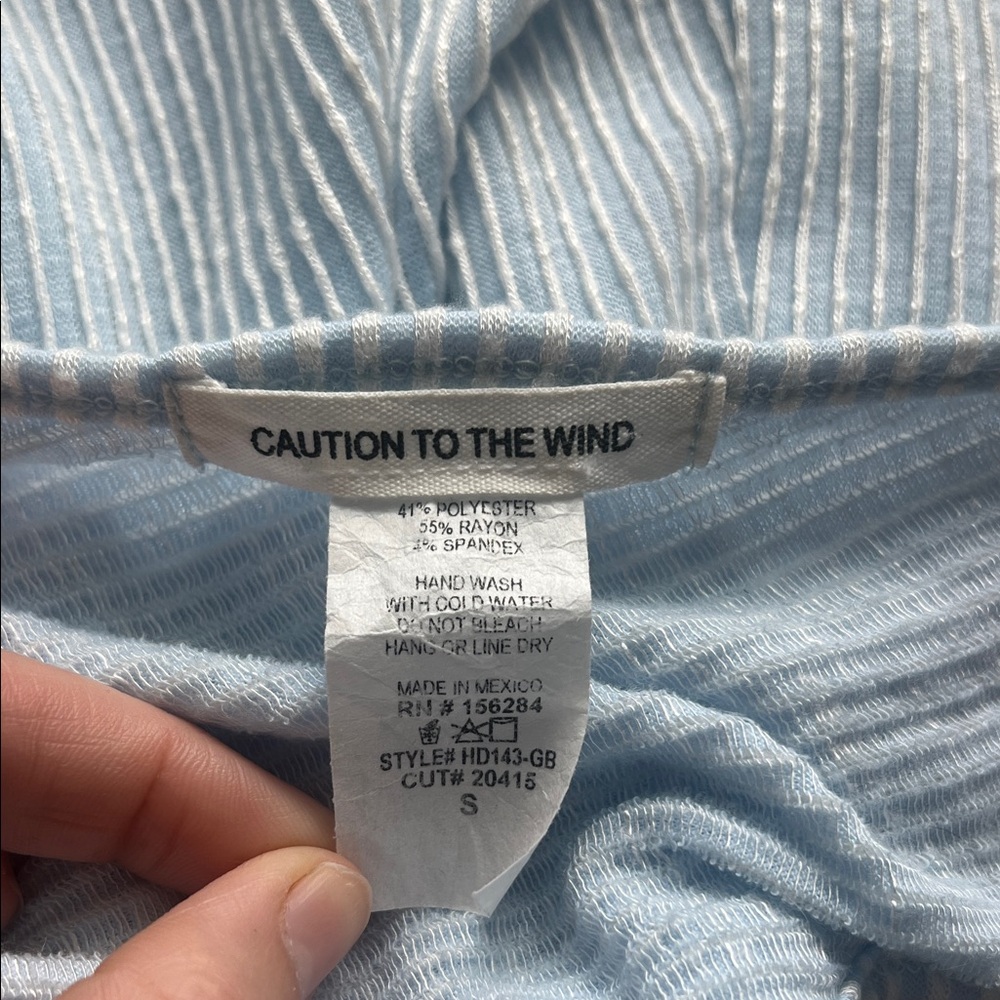 Caution To The Wind Light Blue and White Striped Maxi Dress - Picture 3 of 3